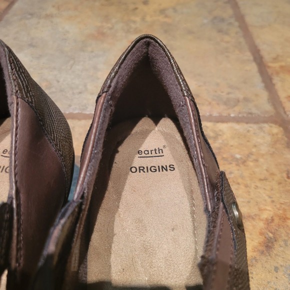 Womens 10 Earth Origins Marietta Macey Pumps Brown Leather 2" Heels Arch Support - Picture 2 of 10